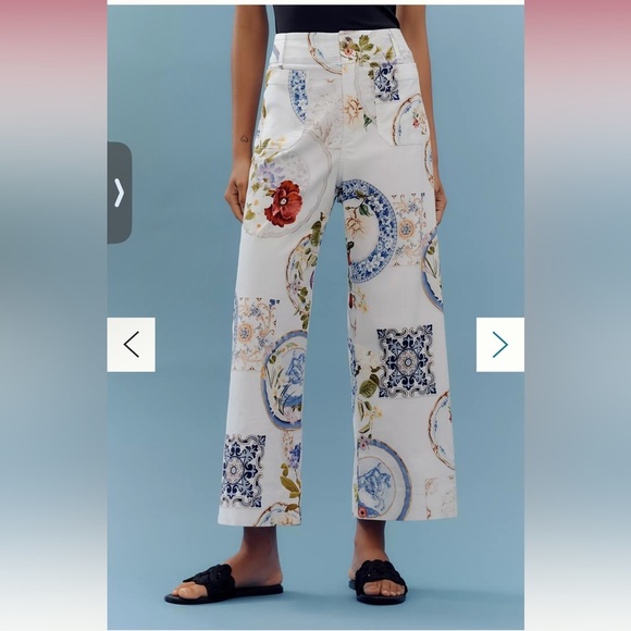 Anthropologie The Colette Cropped Wide-Leg Pants Maeve: Magic Fabric Edition 25